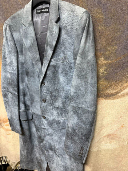 issey miyake men early frost leather coat