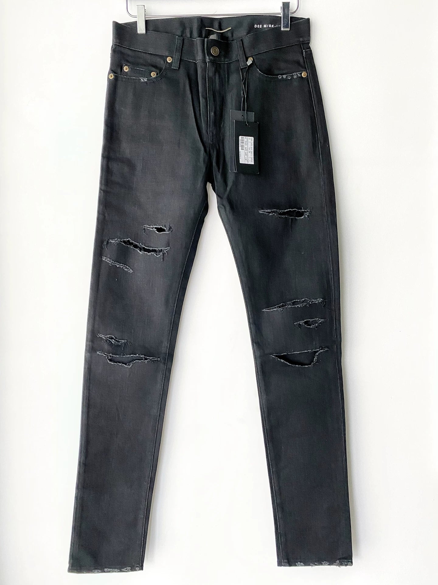 Saint Laurent SLPD02 15ss Distressed Black Jeans