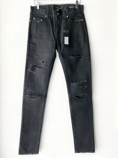 Saint Laurent SLPD02 15ss Distressed Black Jeans