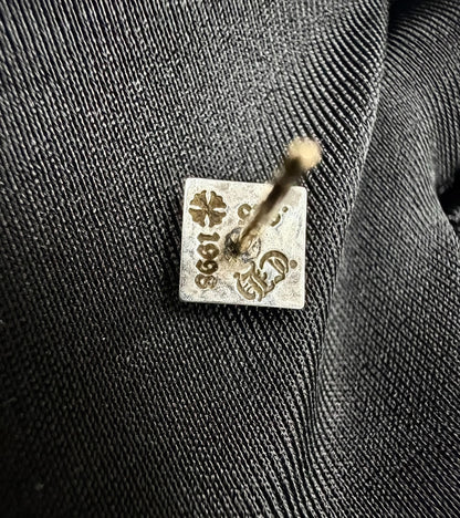 Chrome Hearts Square Cross White Diamond Earrings