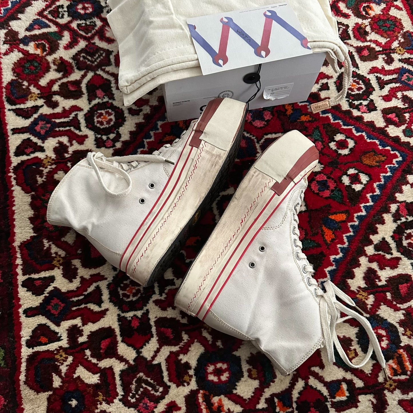 visvim skagway hi canvas shoes size 8