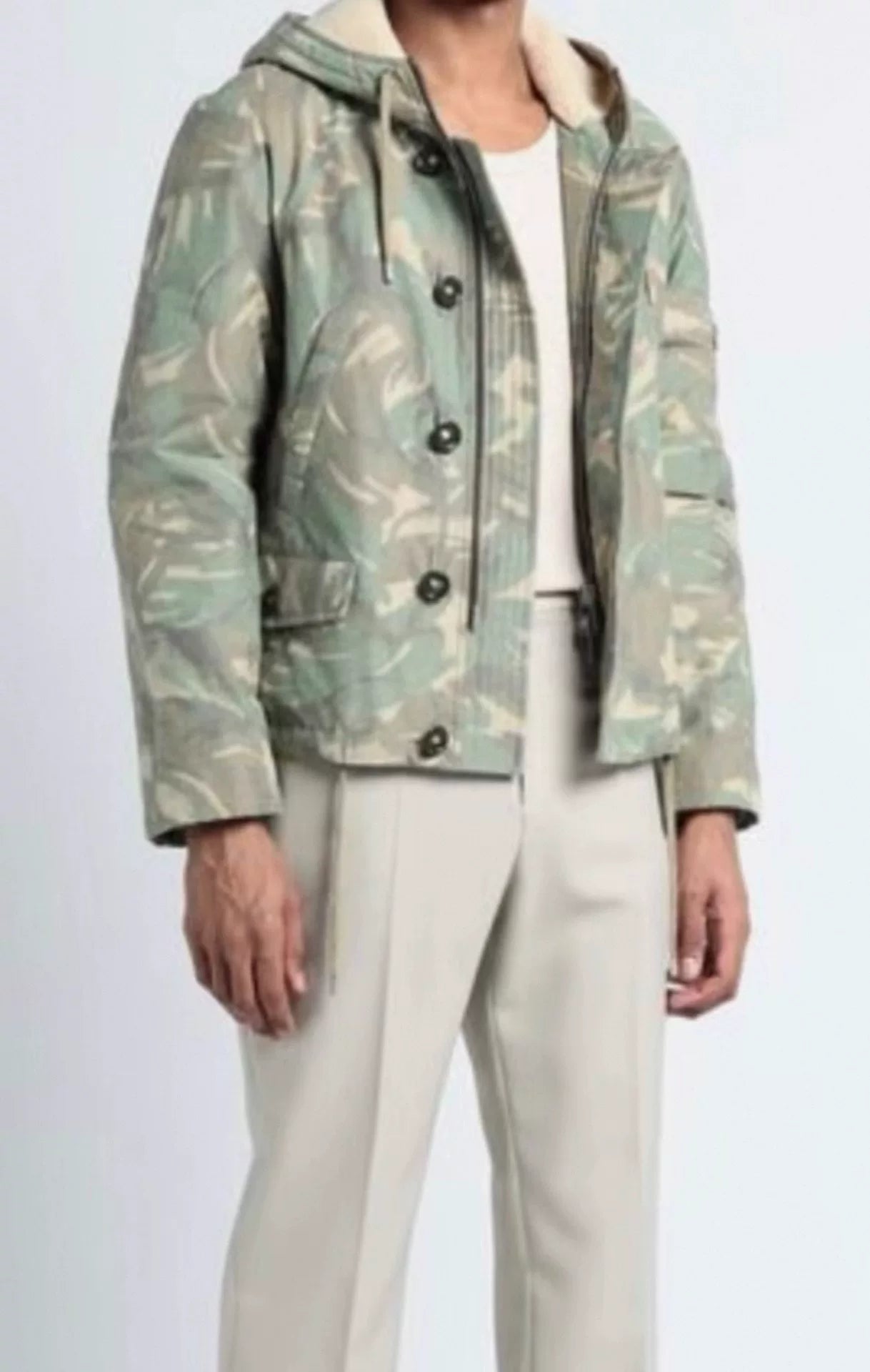 Saint Laurent Camouflage Hooded Jacket