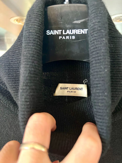 saint laurent black and white striped turtleneck