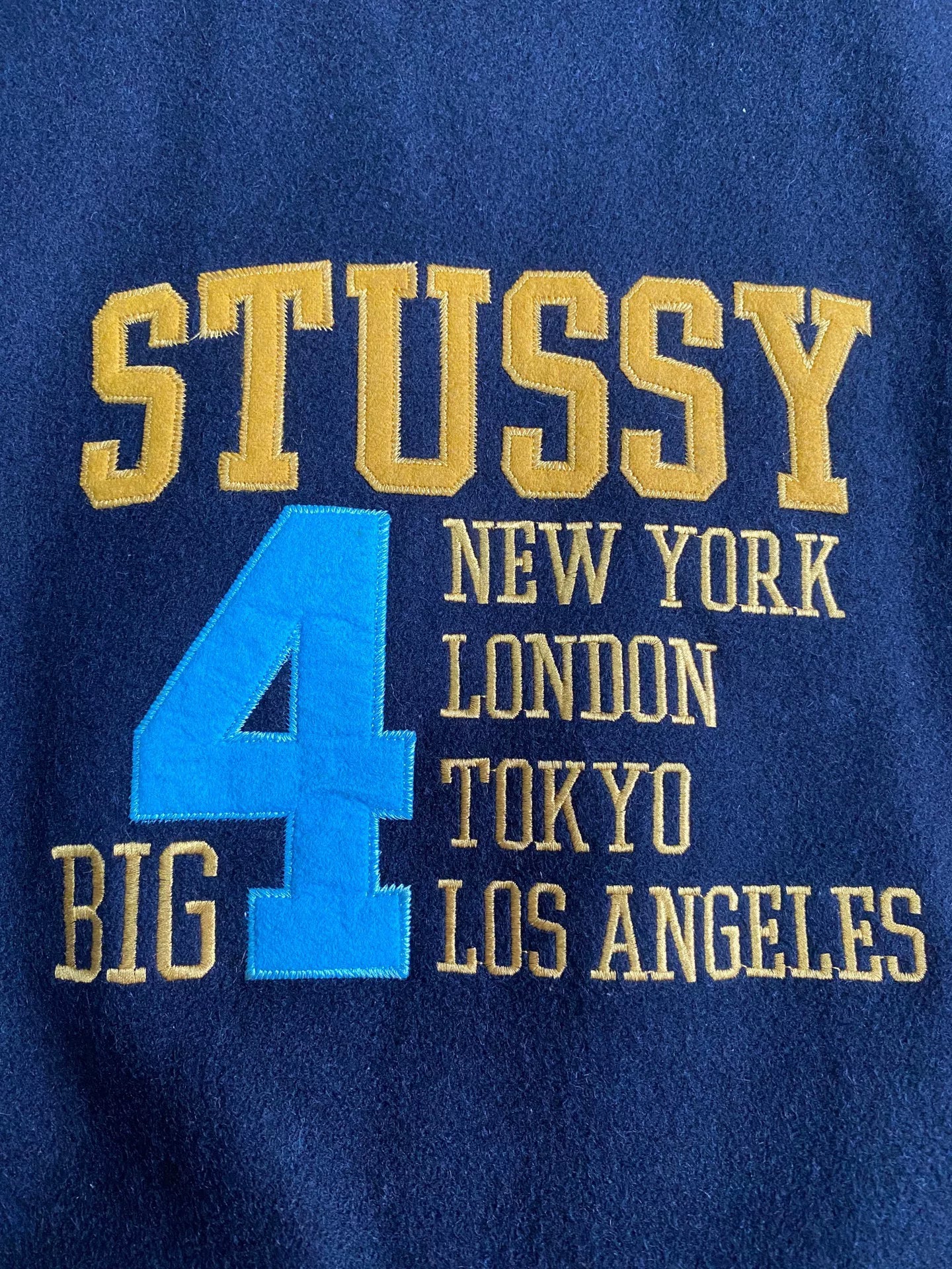 stussy big 4 vintage baseball jacket