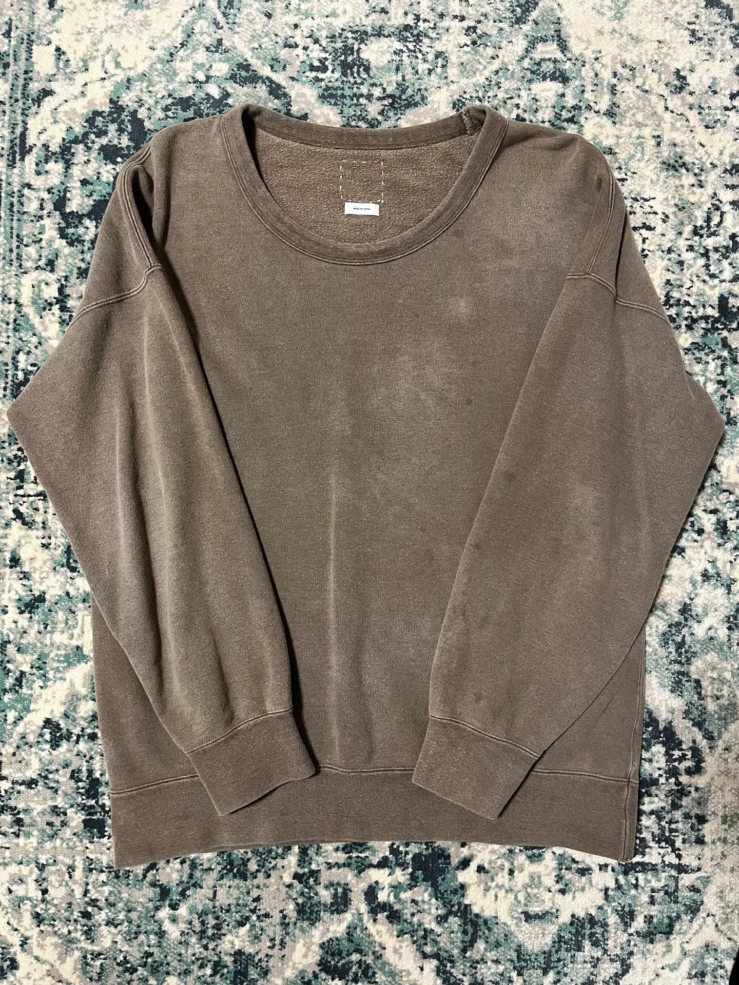 visvim 17AW Jumbo Crew Mud-Dyed Sweatshirt
