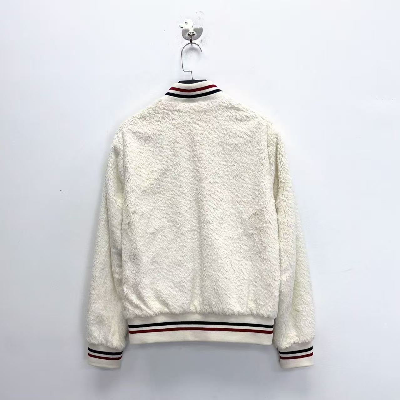 Saint Laurent White Teddy Bomber Jacket