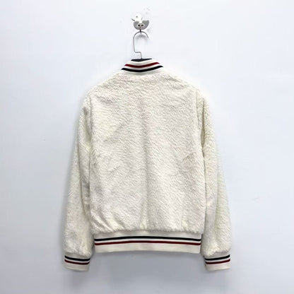 Saint Laurent White Teddy Bomber Jacket