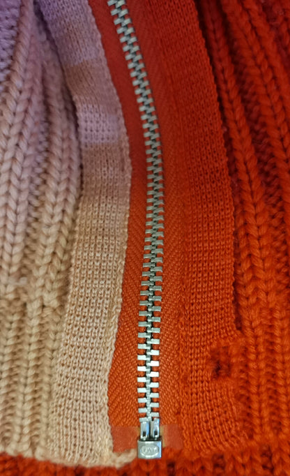 undercover zip knitted cardigan sweater