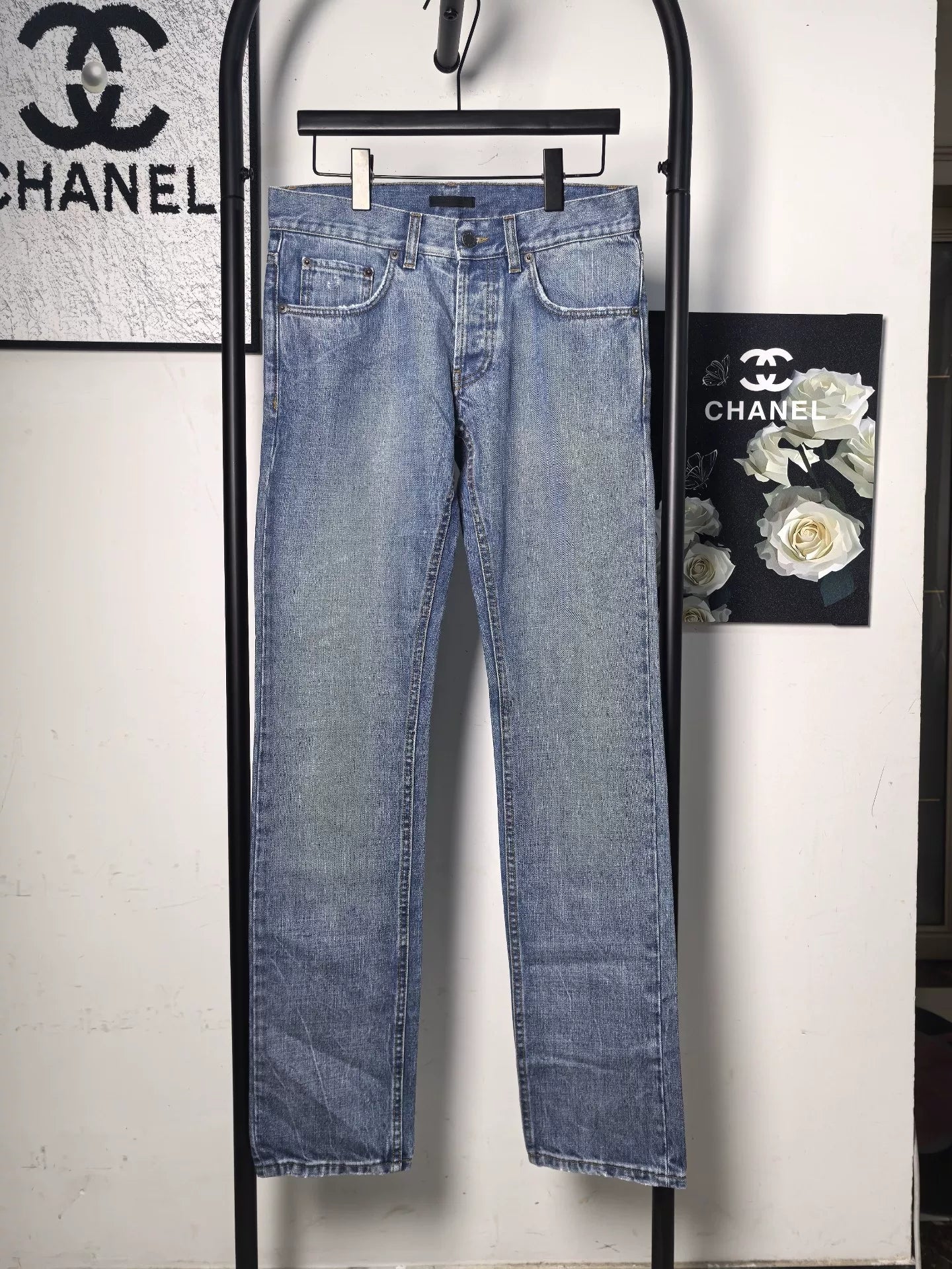 Prada Denim Pants with Leather Label
