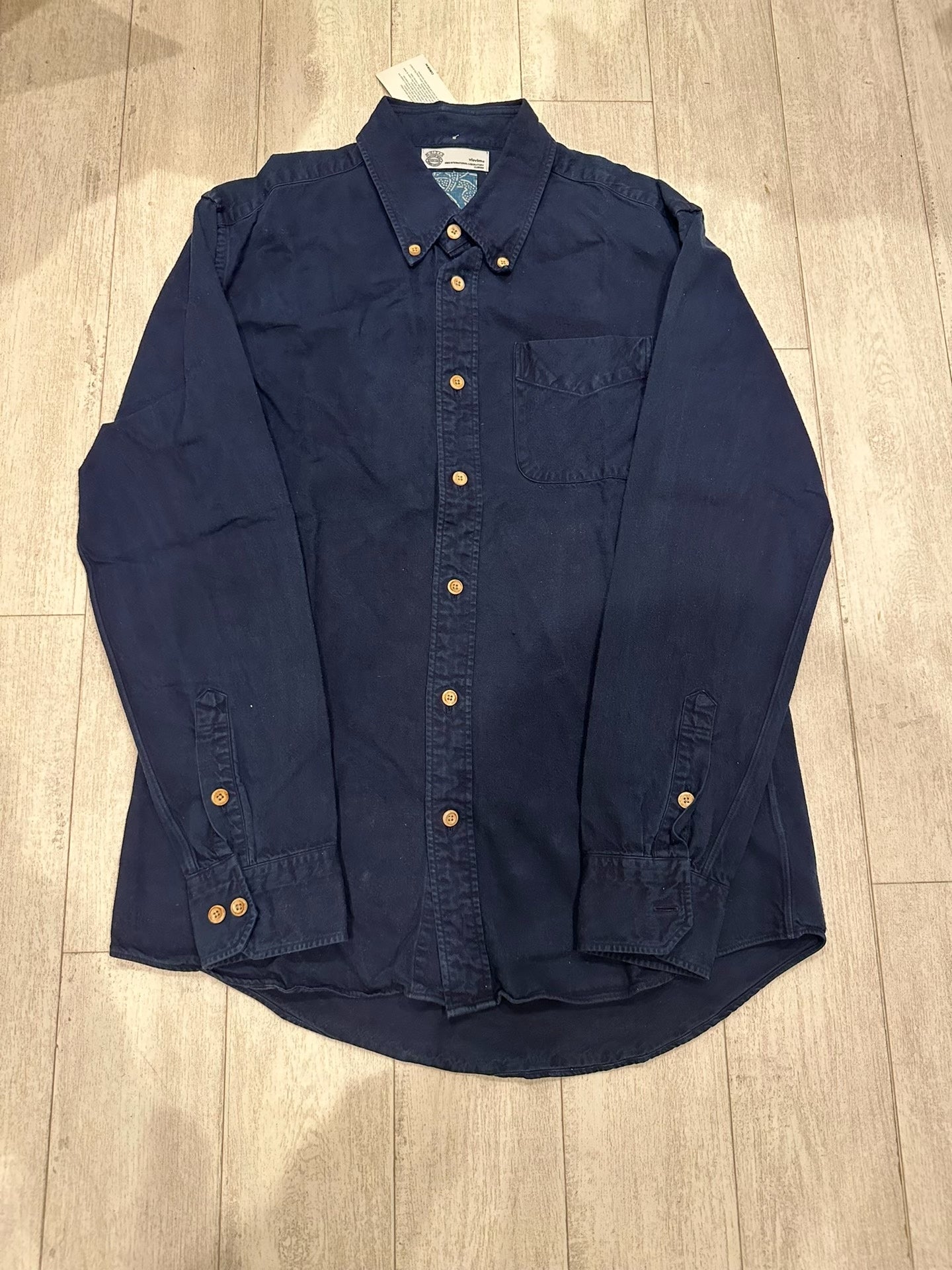 visvim Dark Blue Wooden Button Shirt