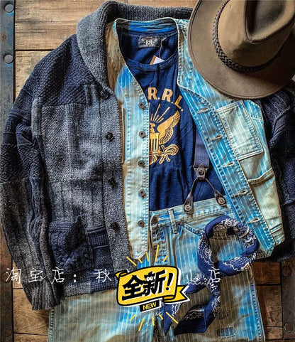 RRL work sweater with unique knit pattern