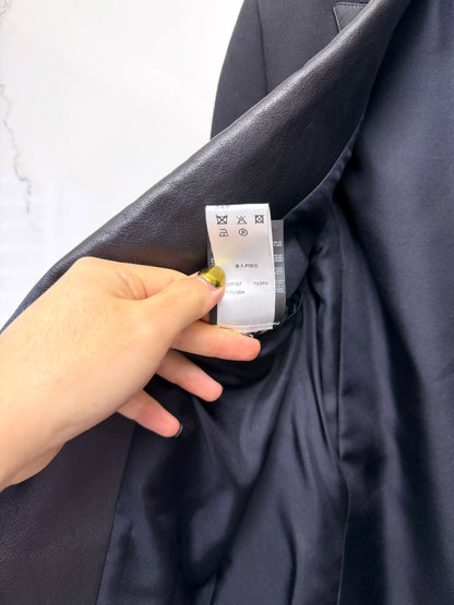 saint laurent leather lapel smoking jacket