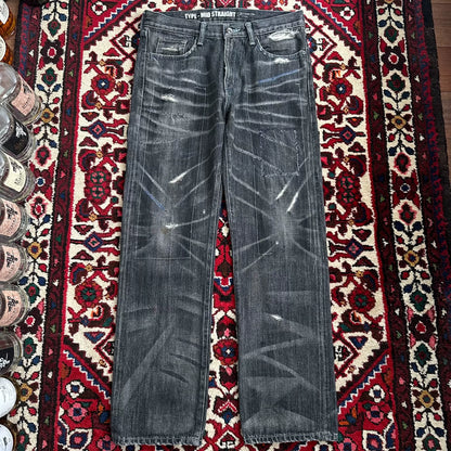 neighborhood nbhd faded denim pants mid size