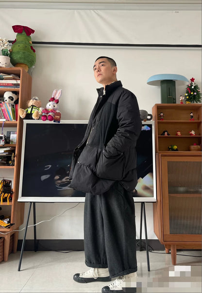 cashmere wide-leg elastic pants for men