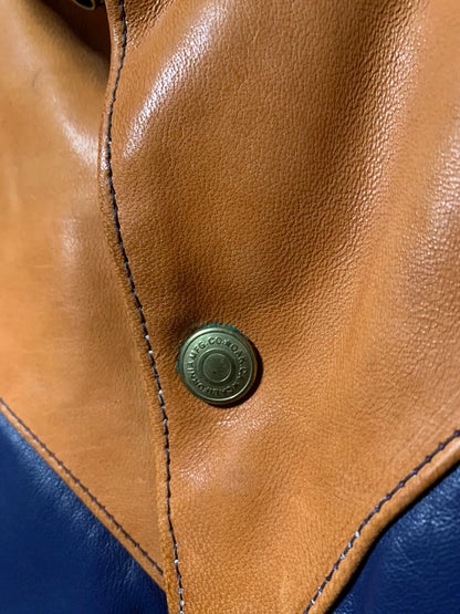 rainbow country leather down vest