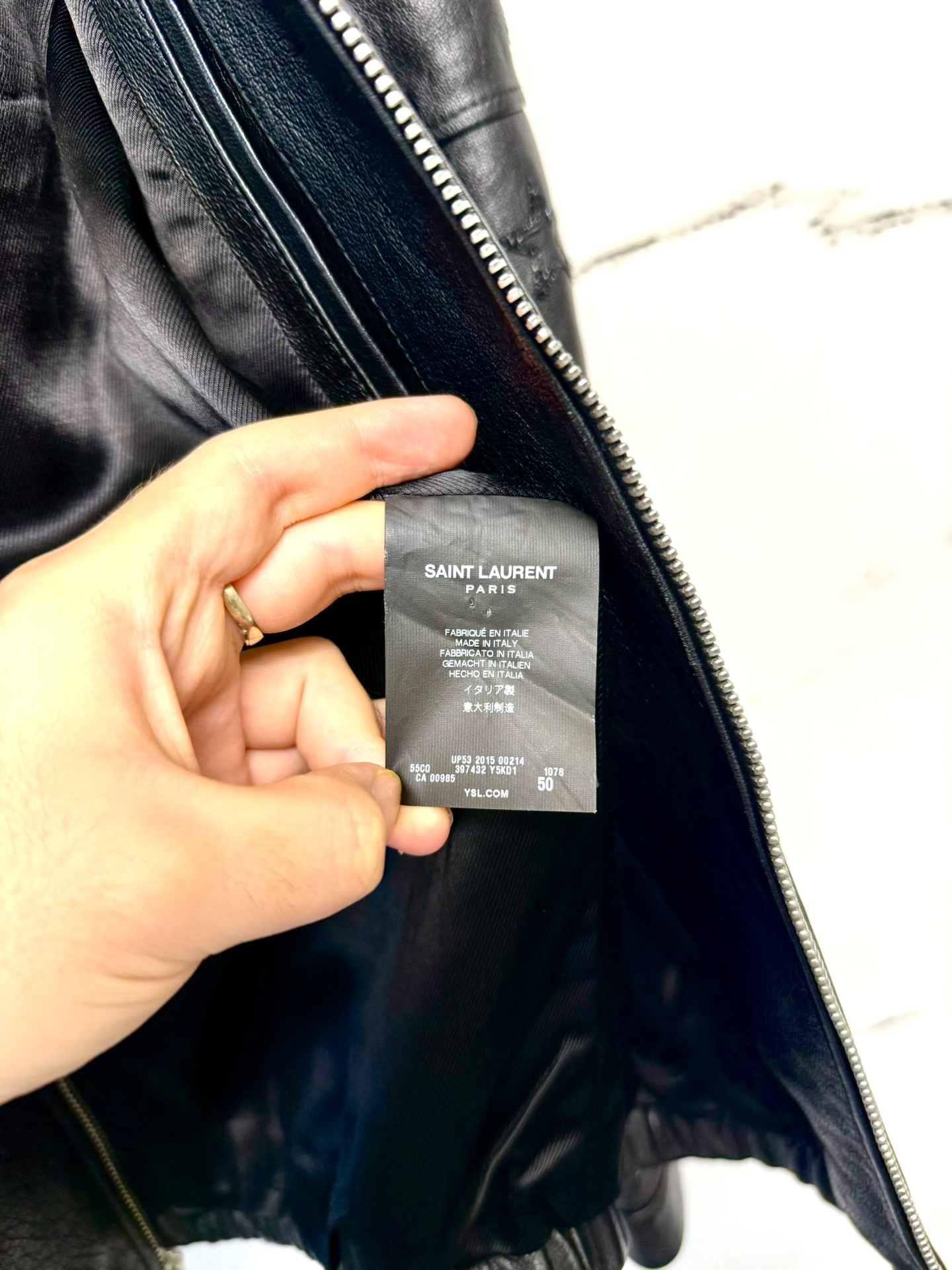 saint laurent star pattern leather jacket