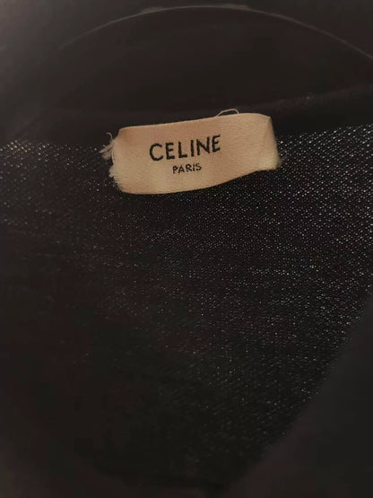 Celine Embroidered Logo Short Sleeve T-shirt