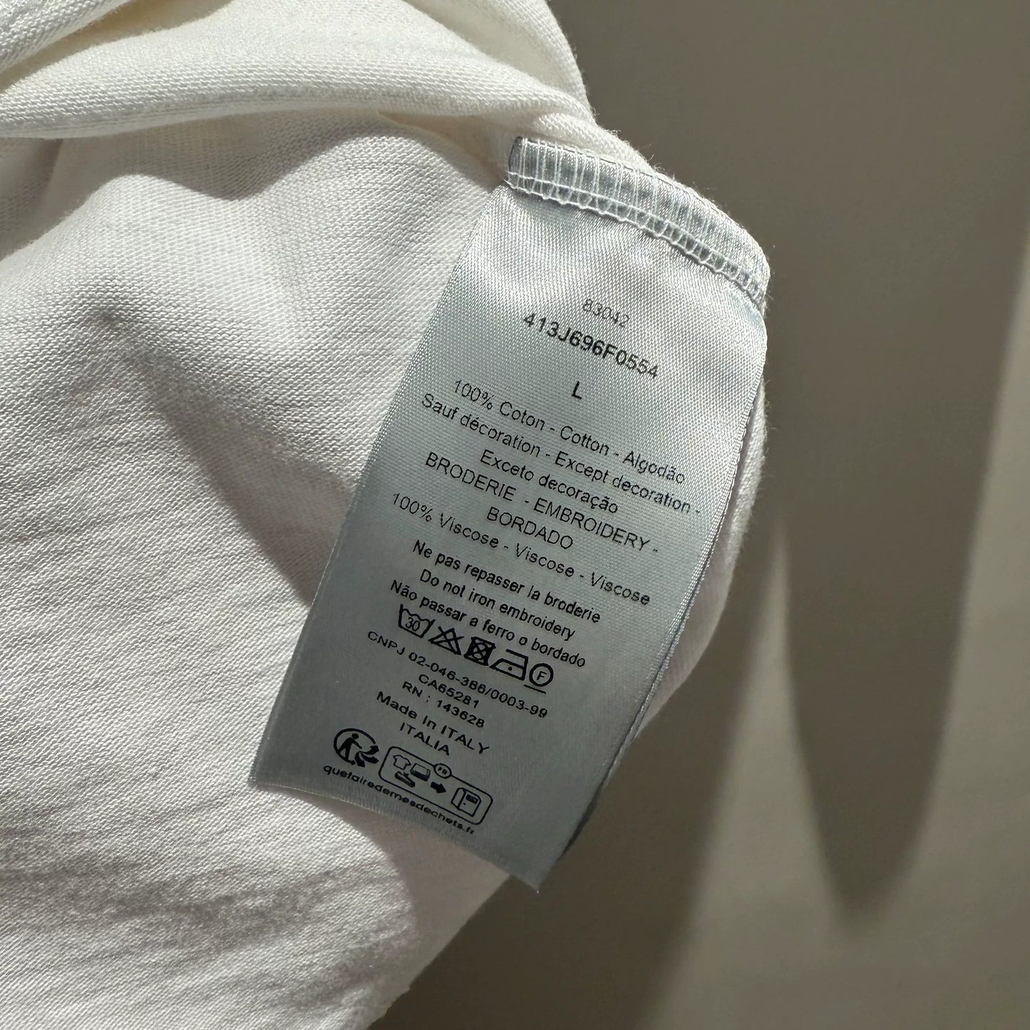 dior  short sleeve tee with embroidery