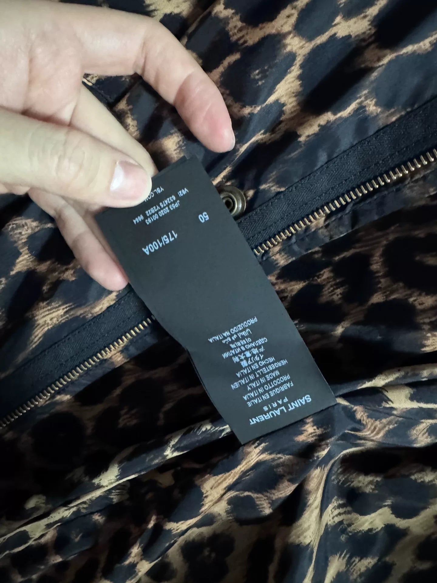 SAINT LAURENT Leopard Print Hooded Jacket