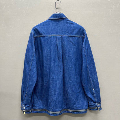 Dior Logo Denim Shirt Jacket with Removable Zipper