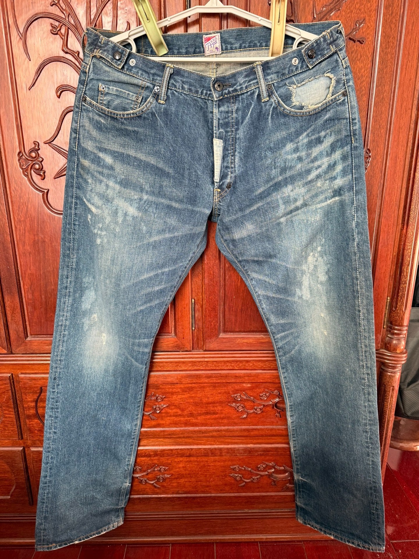 PRPS Men's Straight Leg Distressed Jeans