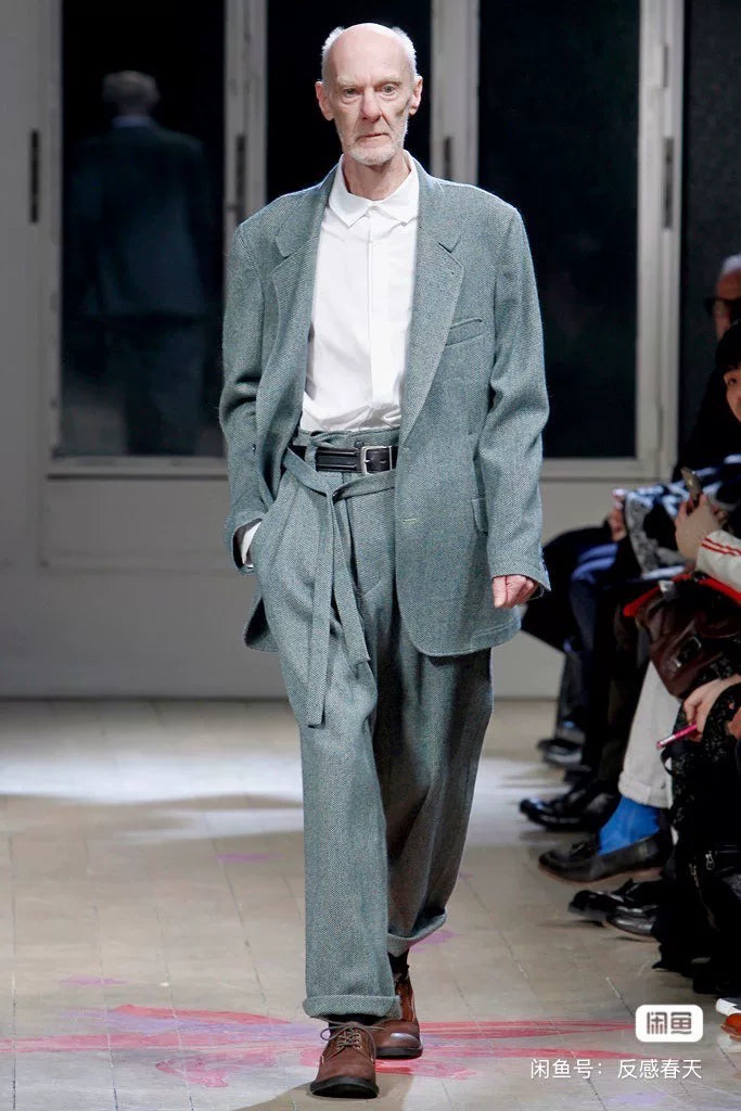 yohji yamamoto black lace-up jacket