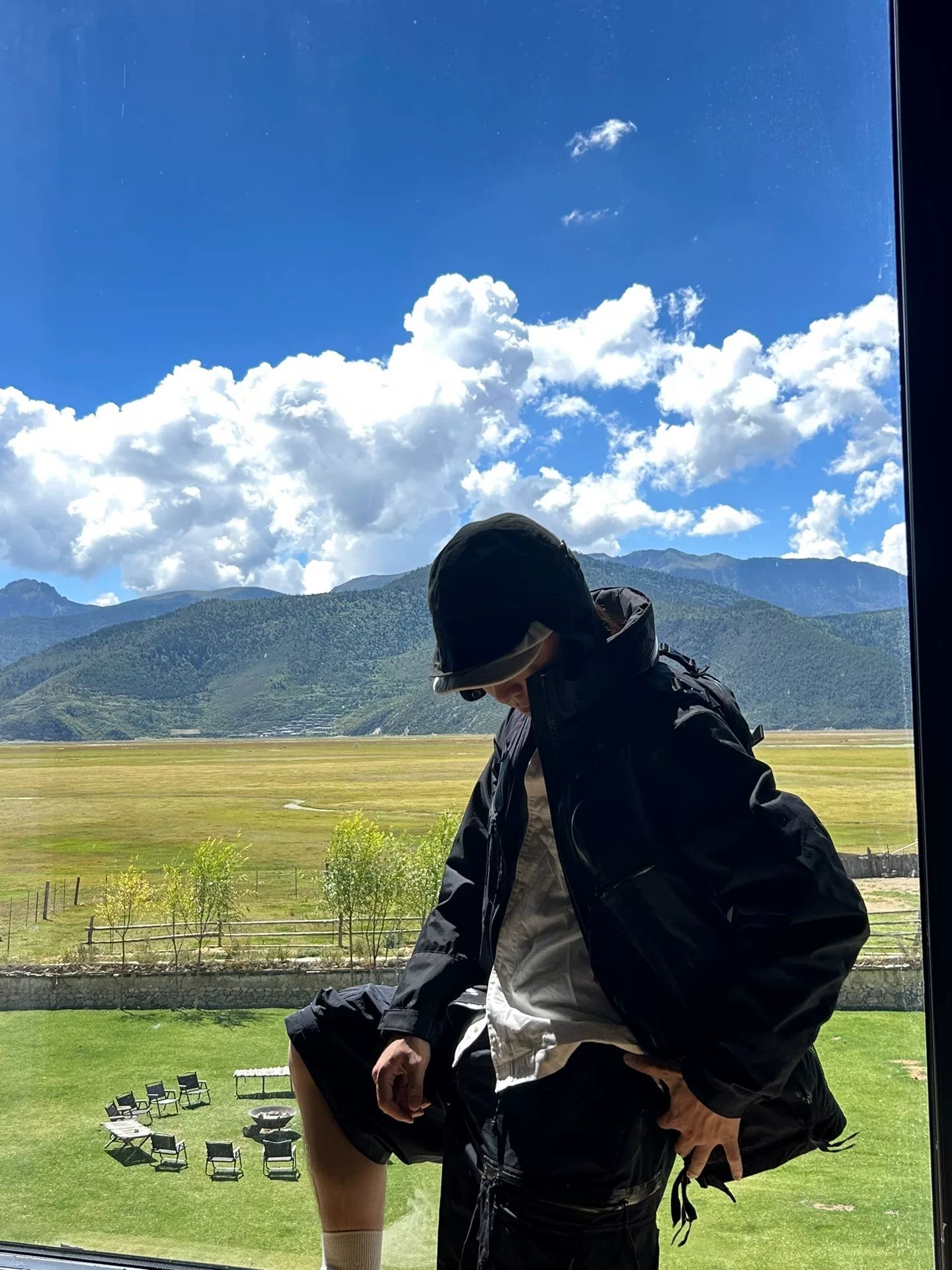 innovative long coat and shorts set