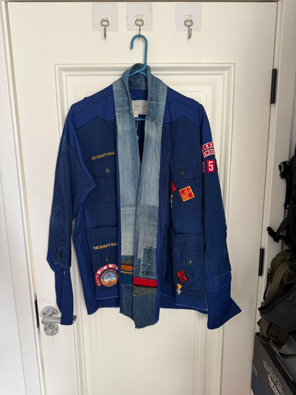 grega lauren blue patchwork robe