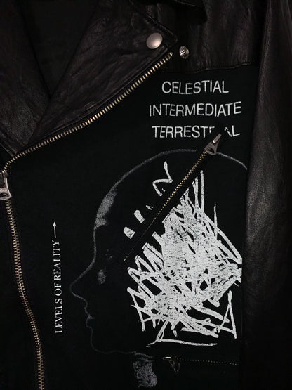 undercovrr Printed Motorcycle Leather Jacket