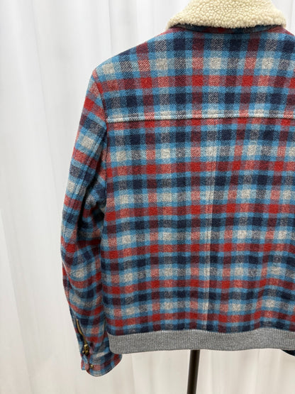 Undercover Checked Shearling Collar Jacket