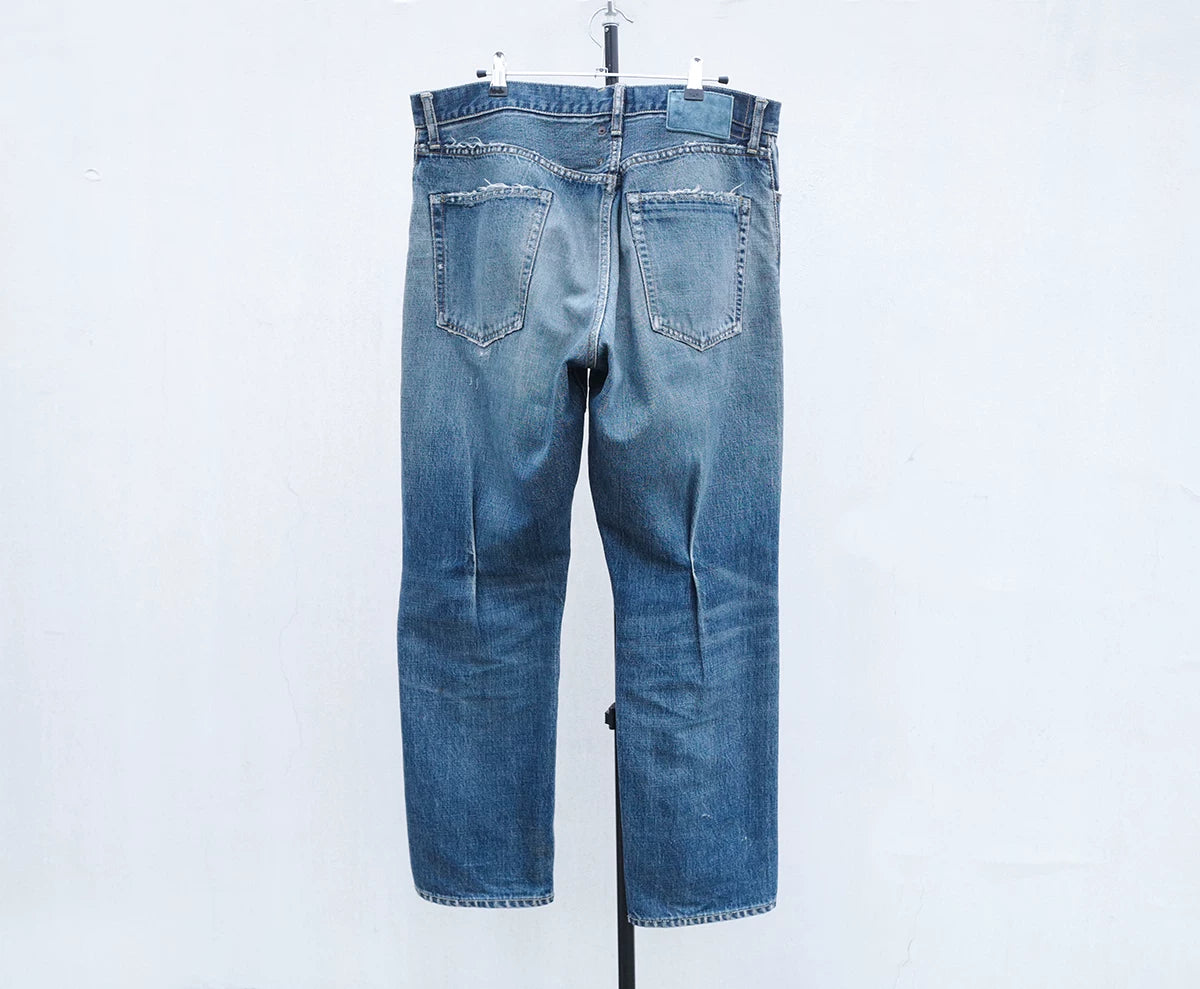 visvim journeyman denim pants with damage