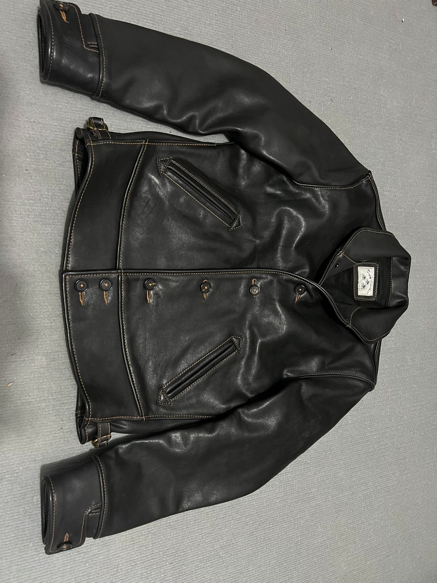 Campus Cowhide Leather Biker Jacket