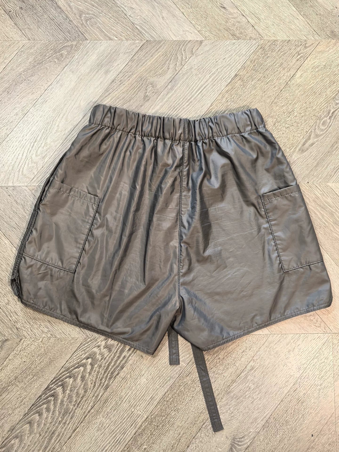 fear of god gray shorts with drawstring