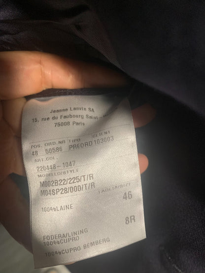 elegant dark blue wool suit jacket