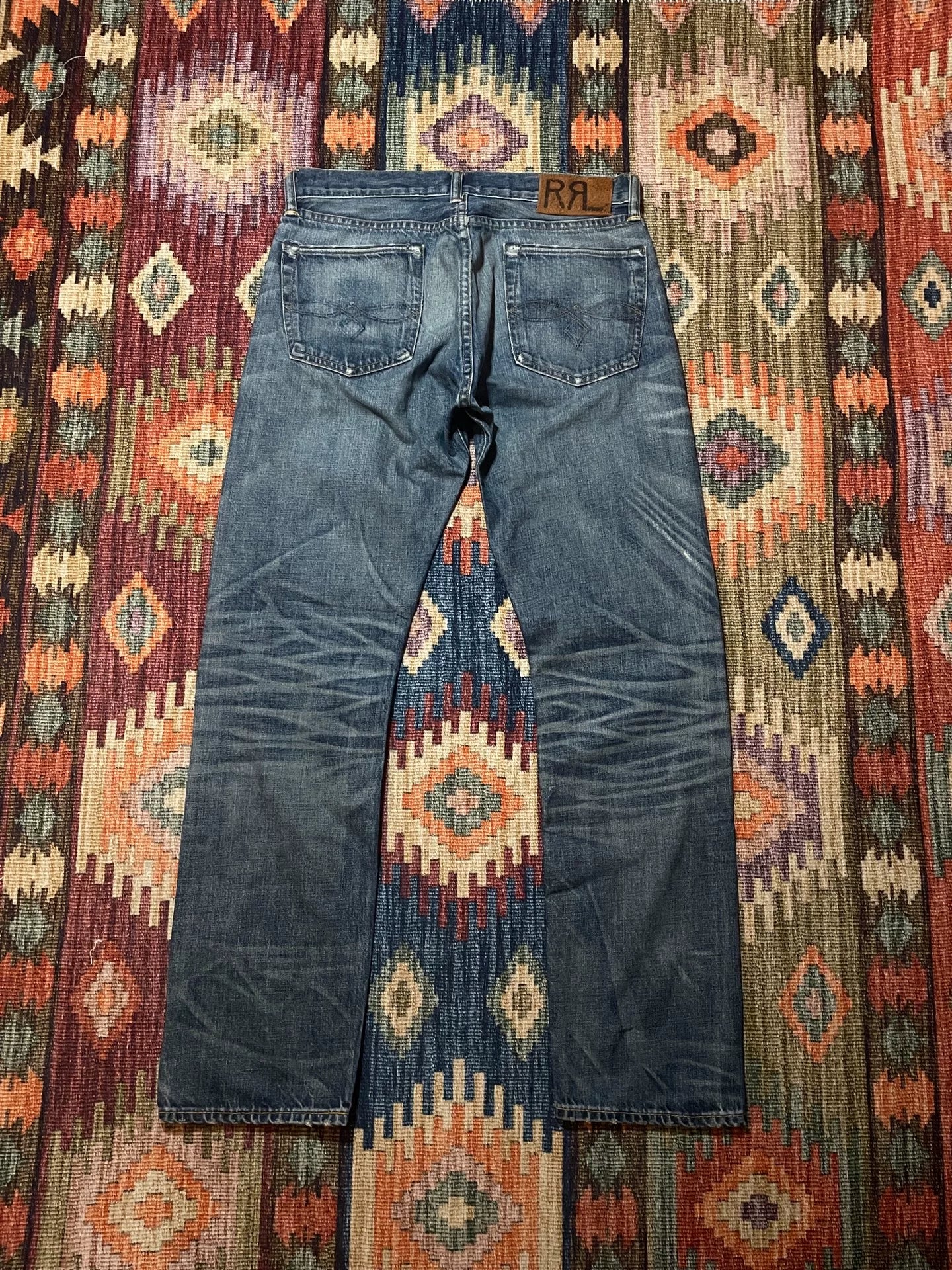 RRL 2015 Depp Style US Distressed Patched Jeans