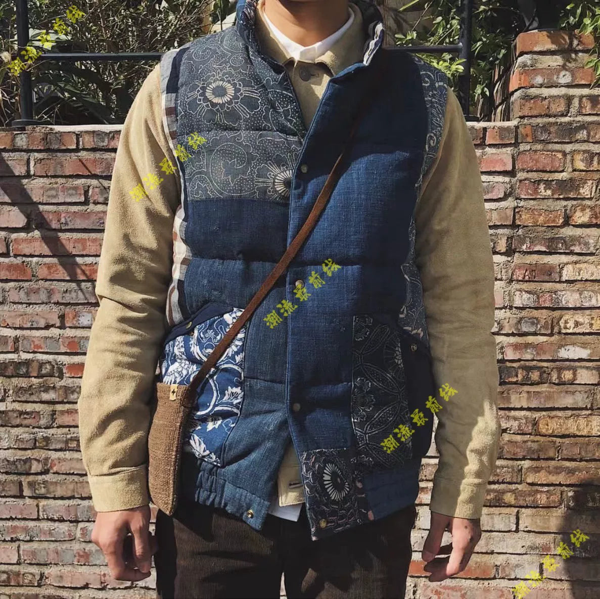 visvim insulator down vest kofu indigo pattern