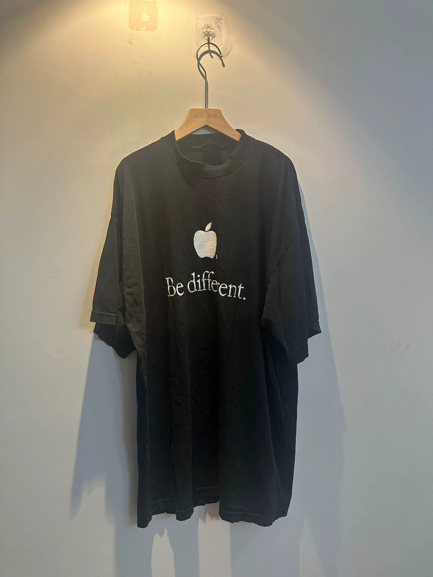 Balenciaga Be Different Apple Logo Short Sleeve Tee