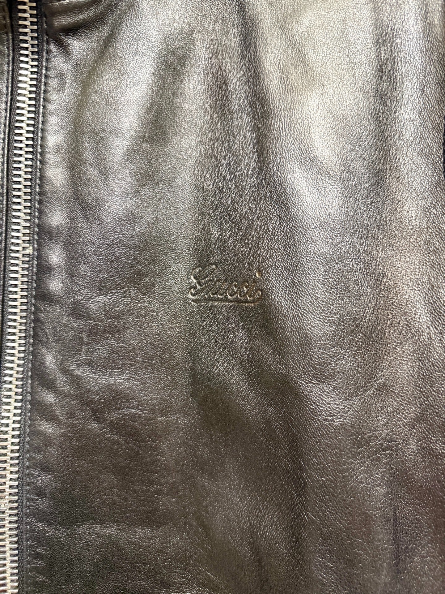 Gucci Red Green Striped Leather Jacket