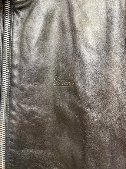 Gucci Red Green Striped Leather Jacket