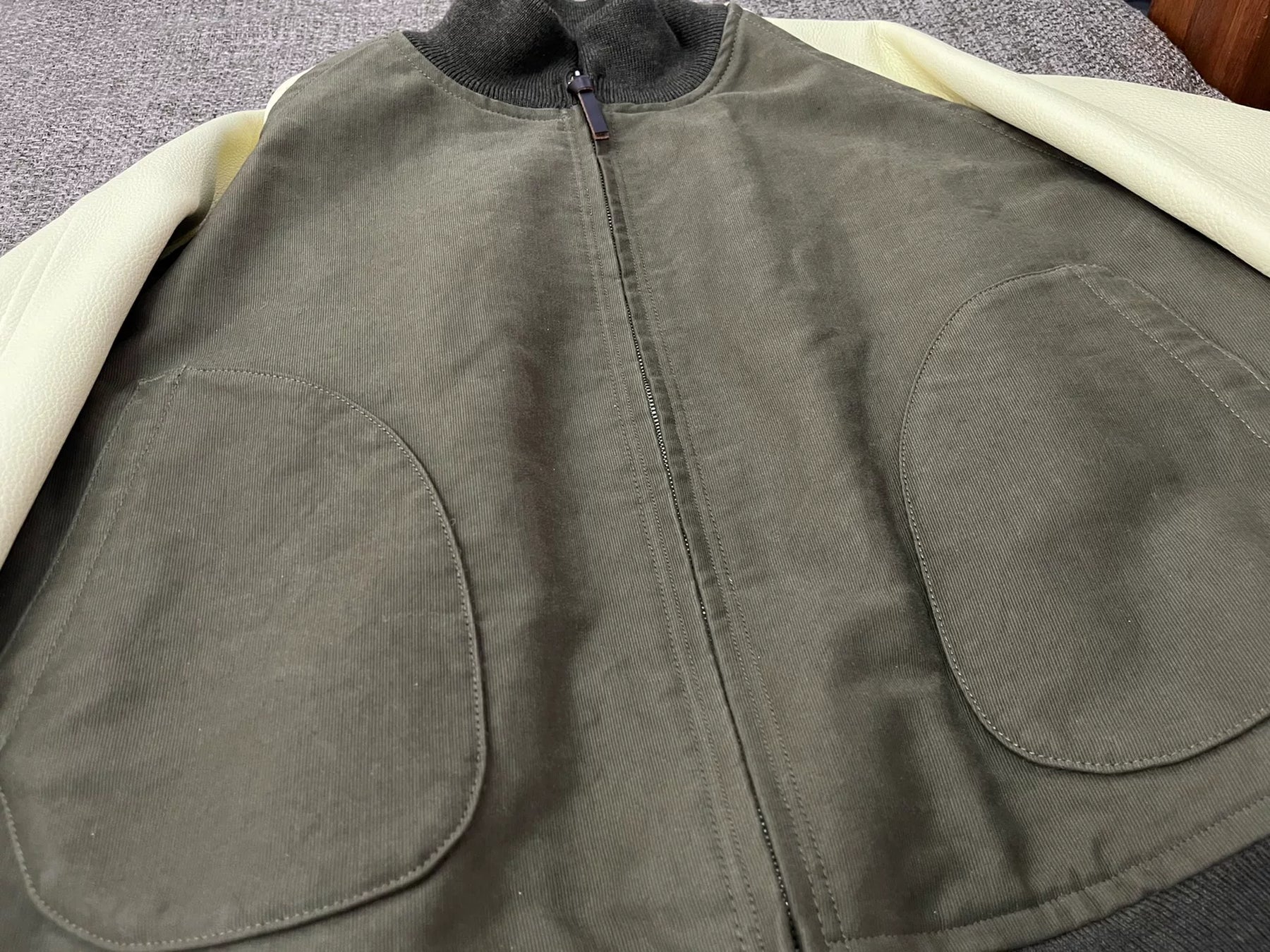 Nigel Cabourn 24AW M42 Leather Sleeve Deck Jacket