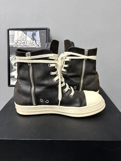 Rick Owens High-Top Leather Sneakers