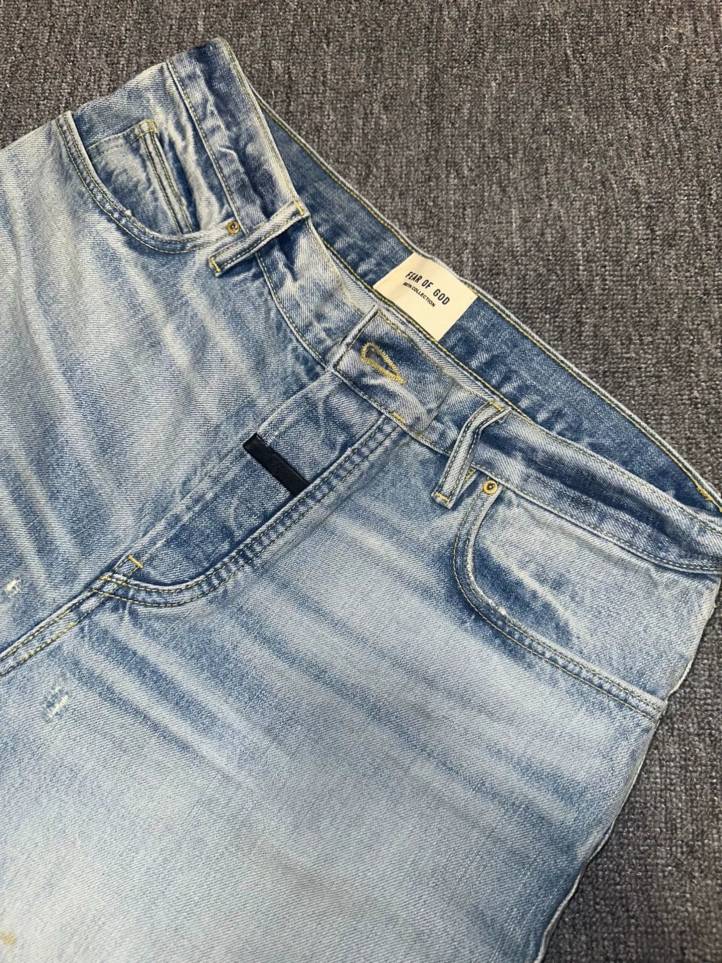 fear of god distressed denim pants