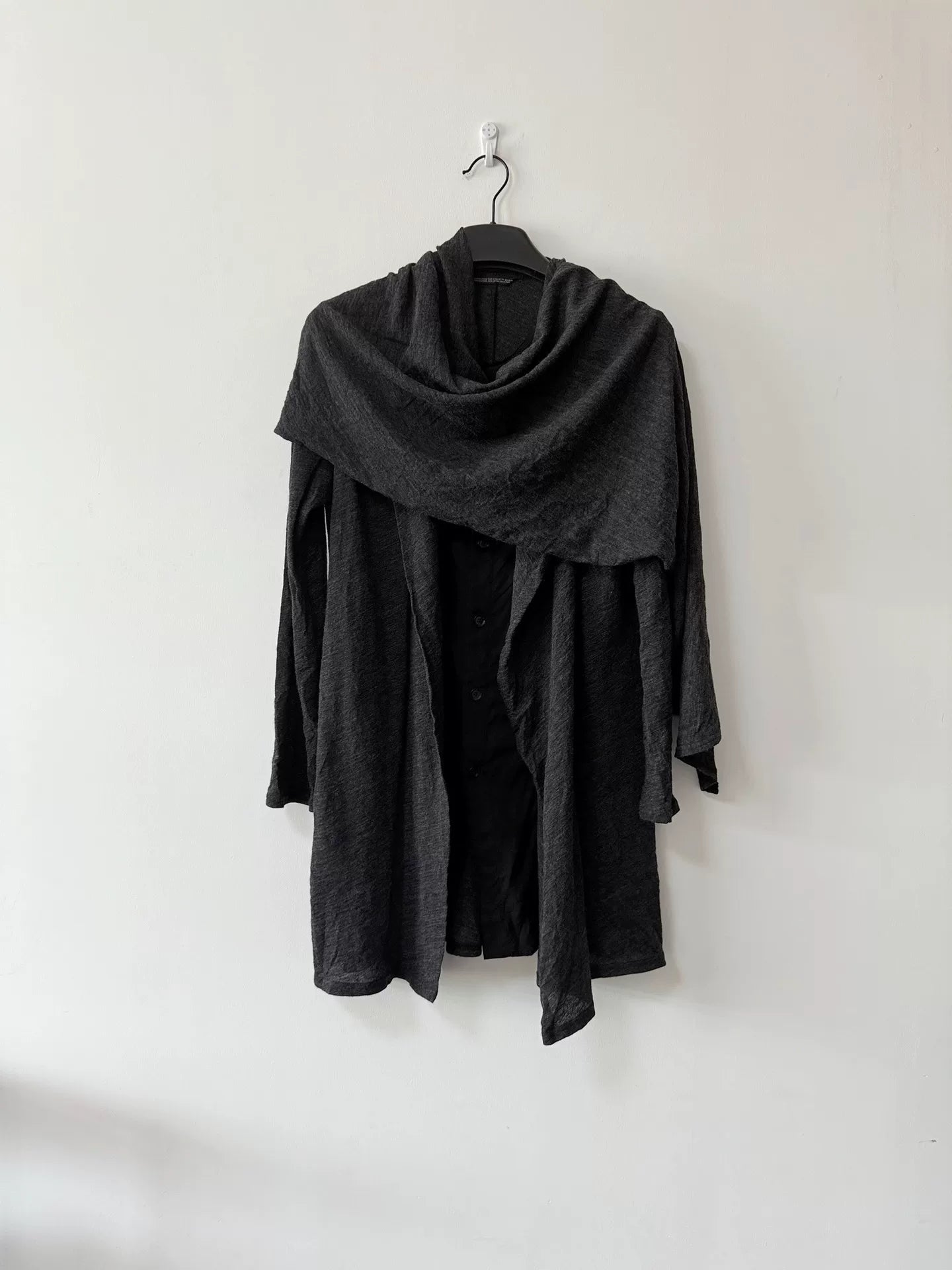 Yohji Yamamoto Wool Cardigan with Scarf
