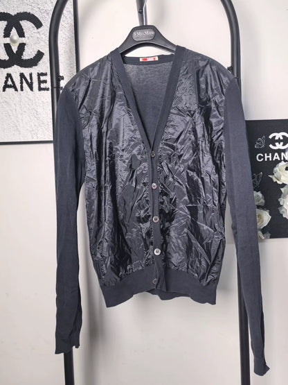 Prada Nylon Panel Cardigan