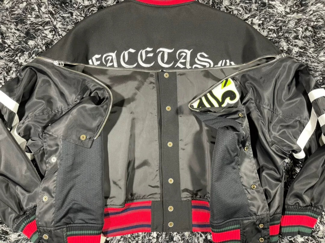 facetam black jacket with red accents