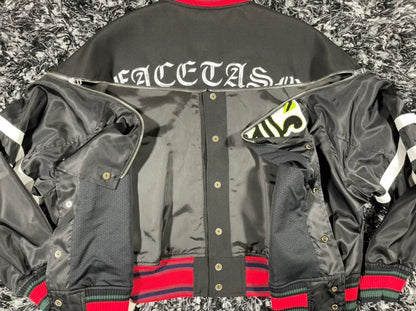 facetam black jacket with red accents
