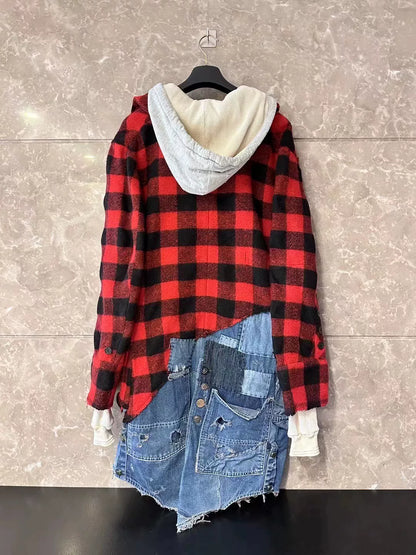 Greg Lauren Wool and Denim Coat