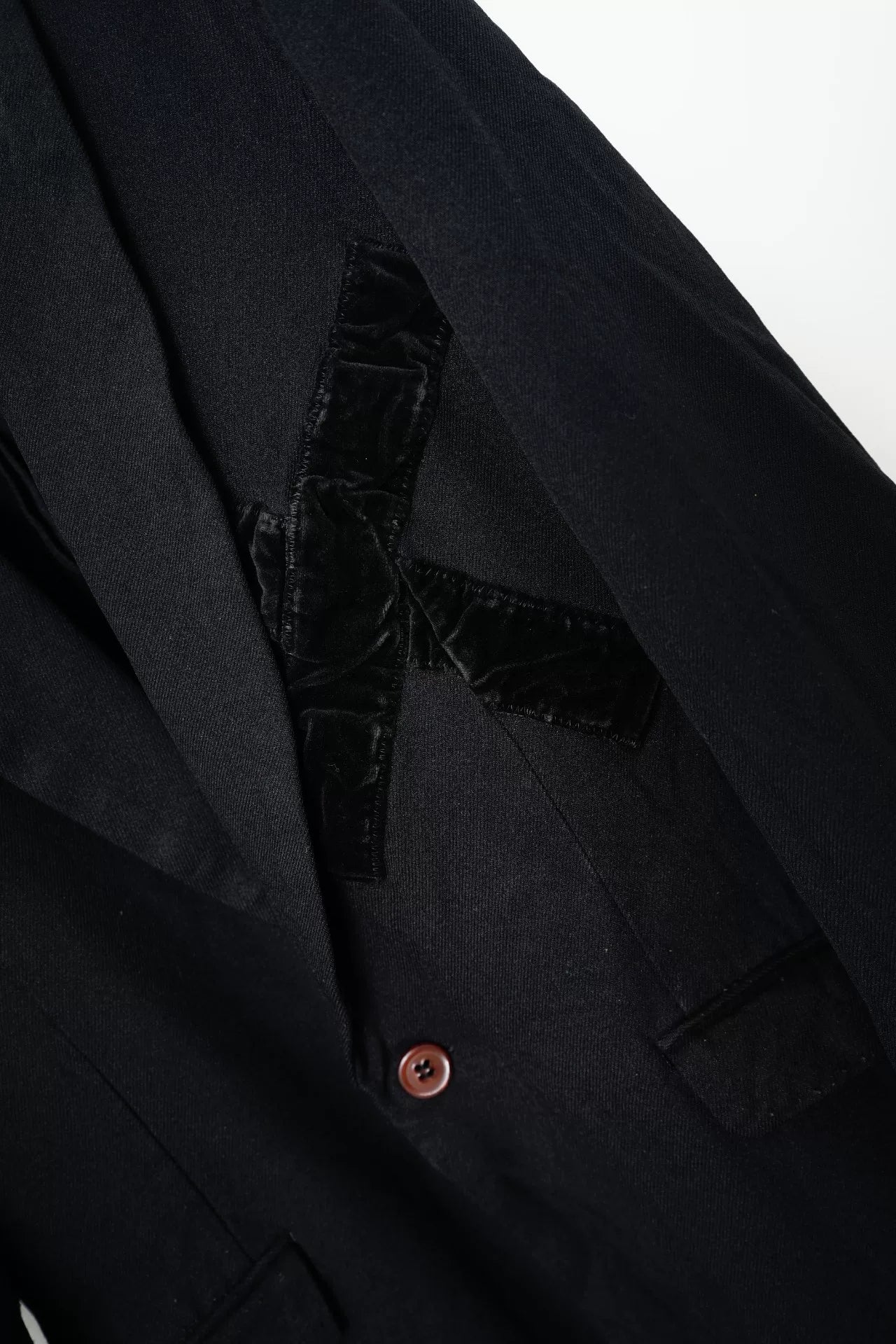 Comme des Garçons Velvet Patchwork Chester Coat