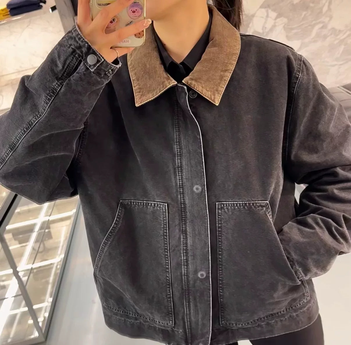Saint Laurent Washed Black Denim Jacket