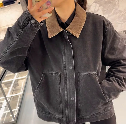 Saint Laurent Washed Black Denim Jacket